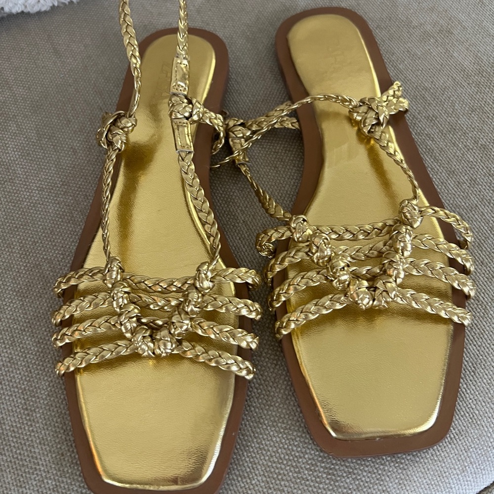 Zara gold sandals